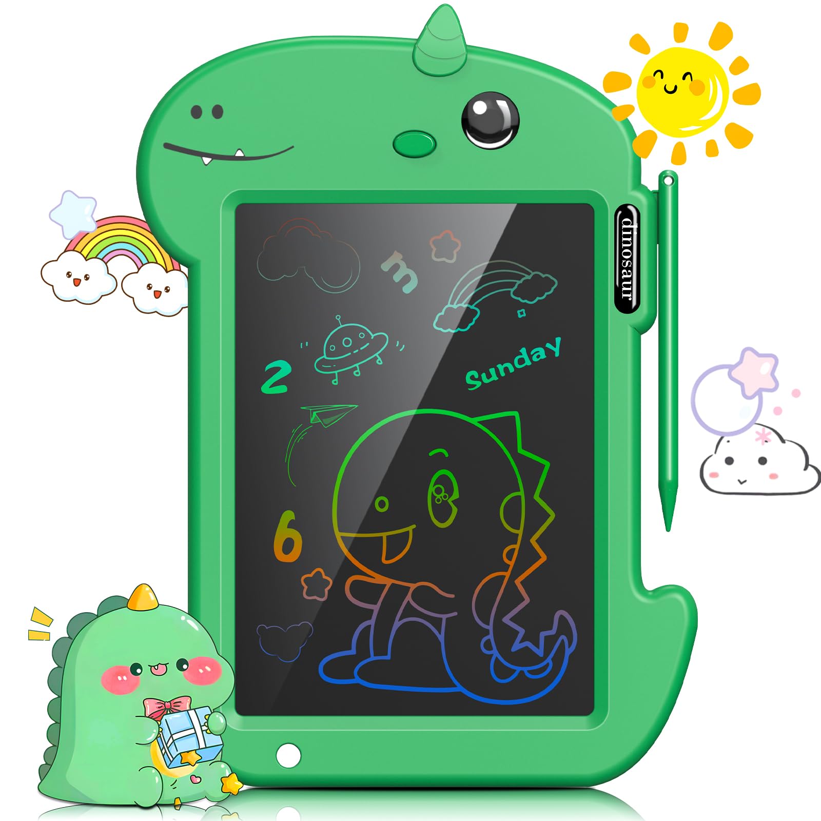 LCD Drawing Tablet for Kids Toddler Dinosaur Toys for 3 4 5 6 7 8 Year Old Boys Girls Birthday Gifts 8.8" Writing Tablet Drawing Pad for Kids Doodle Pad Drawi Board Travel Toys for Toddlers