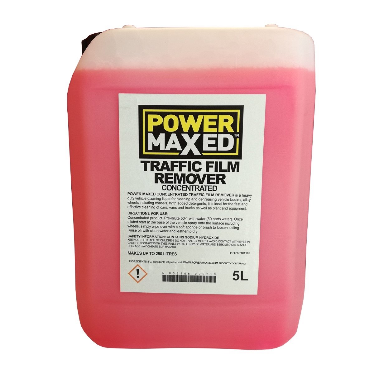 Power Maxed Traffic Film Remover 5L – Professional Car & Van Pre Wash Cleaner – Heavy Duty TFR for Cars, Vans & HGV
