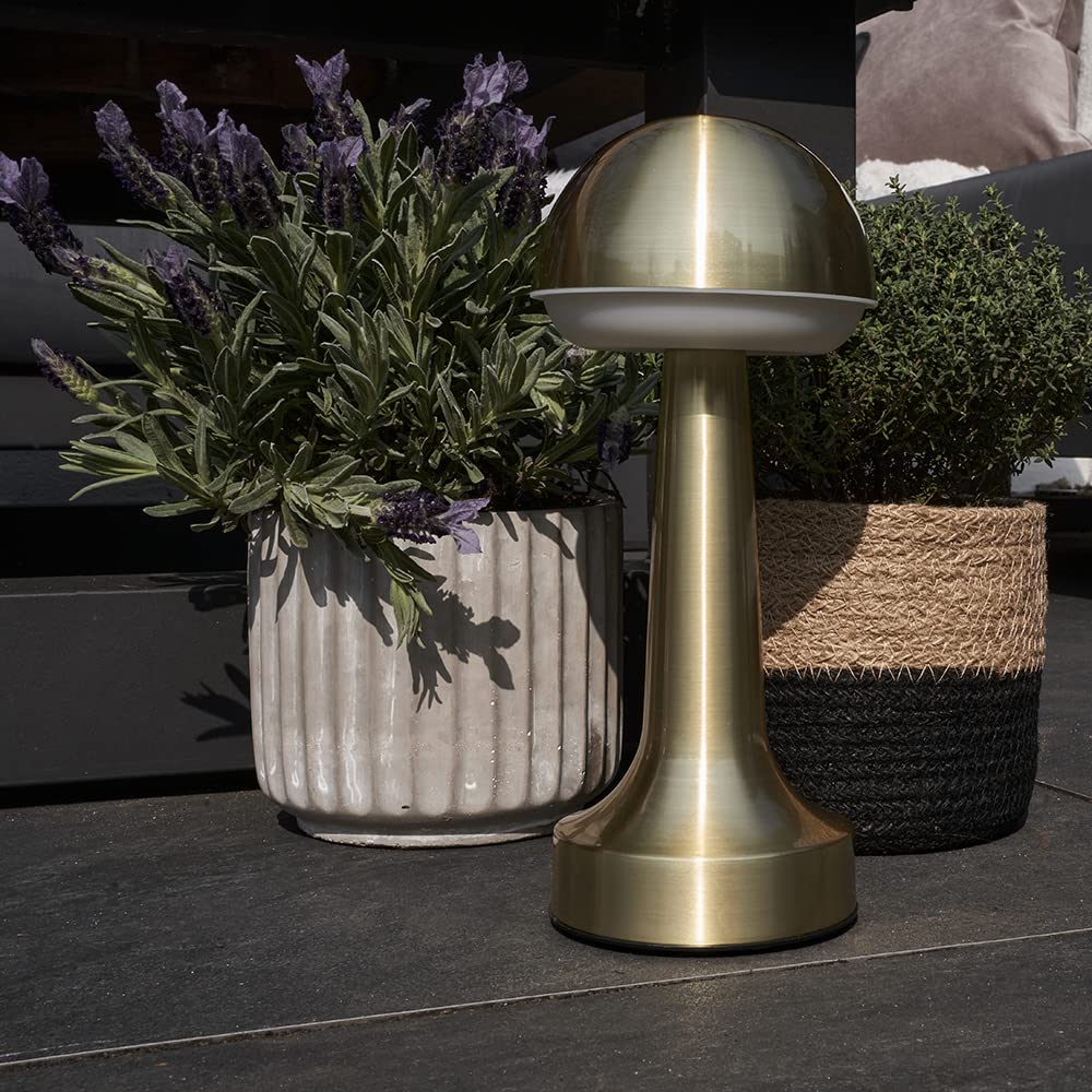 MiniSun | Contemporary Wireless Brass Touch Table Lamp with an Integrated Rechargeable LED Mood Light | Table Lamps, Home Décor & Improvement Essential