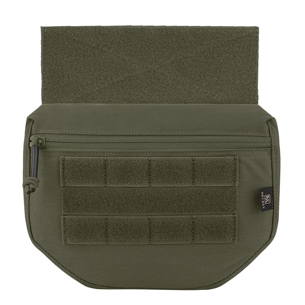 KRYDEX Tactical Admin Pouch Dump Drop Pouch Utility Bag with Hook and Loop for AVS JPC CPC AVS Tactical Vest Ranger Green