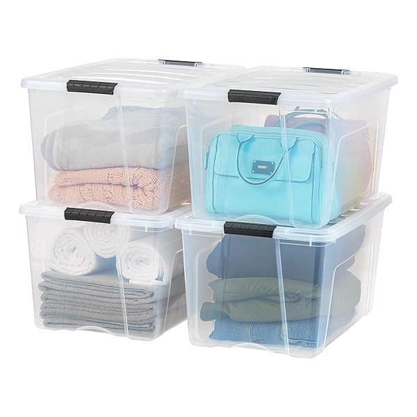 IRIS USA 72 QT PLASTIC STORAGE BOX WITH...