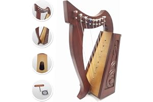 WOLDORF USA 9 Strings nylon Celtic Irish Harp solid Rosewood Natural finish tunnig key extra strings set