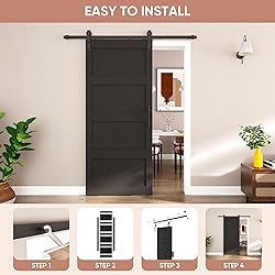 JUBEST 36"x84" Sliding Barn Door with Door Hardware