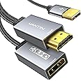 HDMI to DisplayPort Adapter | 4K@60Hz Active HDMI 2.0 Male to DP 1.2 Female Converter Uni-Directional HDMI Cable Support HDCP 2.2 for PC,AMD,NVIDIA,Dell,HP,Mac,NS,PS5,Xbox One/Series X