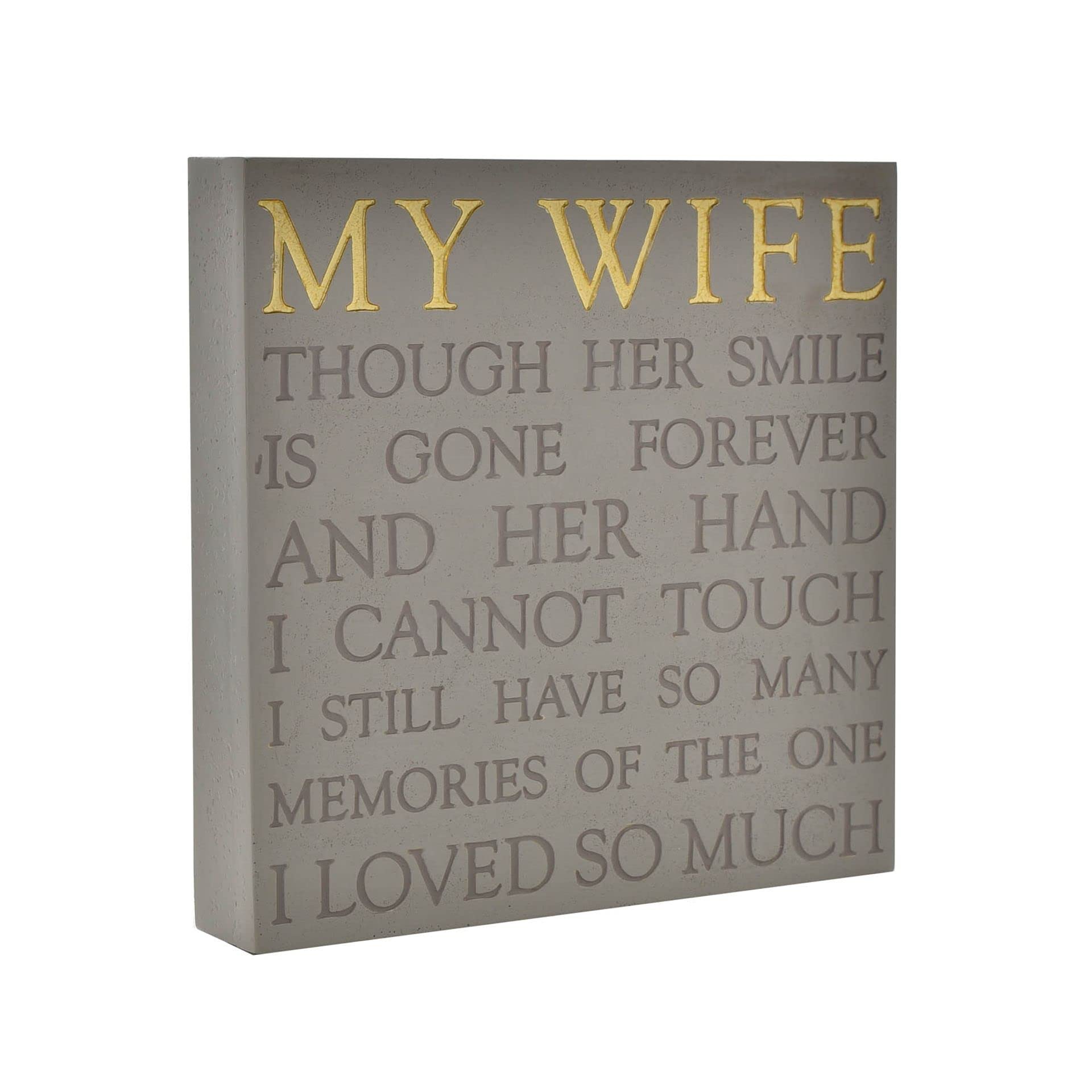 Grey Square Memorial Plaque by Thoughts of You - Wife