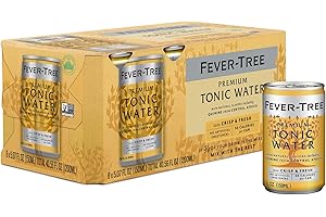 FEVER-TREE Fever Tree Tonic Water - Premium Quality Mixer - Refreshing Beverage for Cocktails & Mocktails. Naturally Sourced Ingredients, No Artificial Sweeteners or Colors - 150 ML Cans - Pack of 8