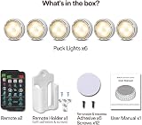 Onumii RGB Puck Under Cabinet Light 6 Pack Battery Powered with Remote White view 6