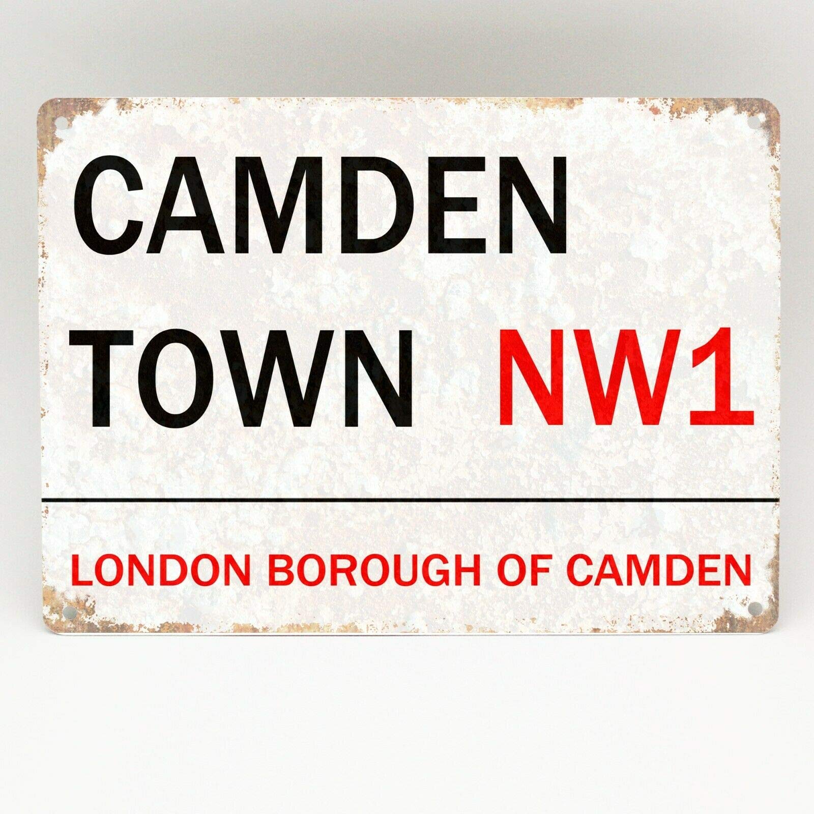 Camden Town Metal Sign London Street Market Vintage Retro Nw1 Plaque Man Cave Decoration Props Plaque 8X12 inch — image 1