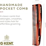KENT Handmade Pocket Comb R7T Small Fine to Medium Hair Styling Detangling Wet view 2