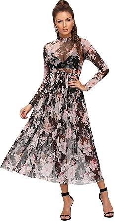 sheer mesh maxi dress