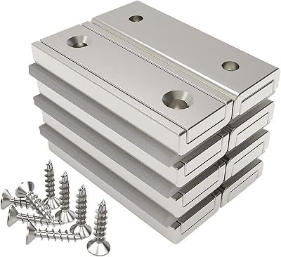 Magnetpro 8x Rectangular Magnets 20kg Force 40x13.5x5mm Countersunk Hole