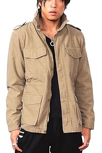 ミリタリージャケット　メンズ　M-65　カーキ　ベージュ　モッズコート