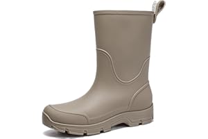 WOWSTICK Waterproof Rain Boots for Men and Women Lightweight Slip Resistant Fishing Deck Garden Mid-calf Outdoor Work Booties