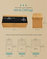 SONGMICS MAZIE Storage Ottoman Bench 110 cm Foldable Foot Rest 131 L view 3