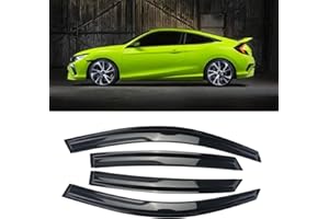 SONTIAN Window Visor Tape-on Side Deflectors Vent Rain Guard 2016-2020 Civic 10th 4-Door Sedan Vent Window Visors, Vent Deflector 4 pcs