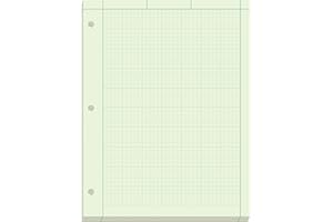 Ampad Engineers Computation Pad, Size 8-1/2 x 11, Greentint Paper, 5x5 Ruling, 3 Hole Punched, 200 Sheets Per Pad (22-144)