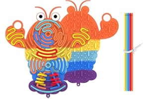 sifonol Silicone Sensory Activity Board,Double-Sided Busy Board for Fine Motor Skill,Fidget Toy for Calming, Stress, Anxiety, ADHD, Autism, Silent, No Mess, Kids 3+ & Adults(Lobster,Colorful)