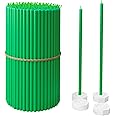 BlueBee Pure Beeswax Candles Bulk for Home - 100pcs Tall Thin Taper Candles + 4 Holders, Honey Scent, Smokeless, Long-Burn, All Natural for Church Prayer, Hanukkah, Birthday Cake, Christmas Advent