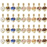 SUPERFINDINGS 36Pcs 9 Styles Tree of Life Charms 1.14 Inch Crystal Pendant Gemstone Chip Tree Pendants for DIY Jewelry Making Necklace Earring