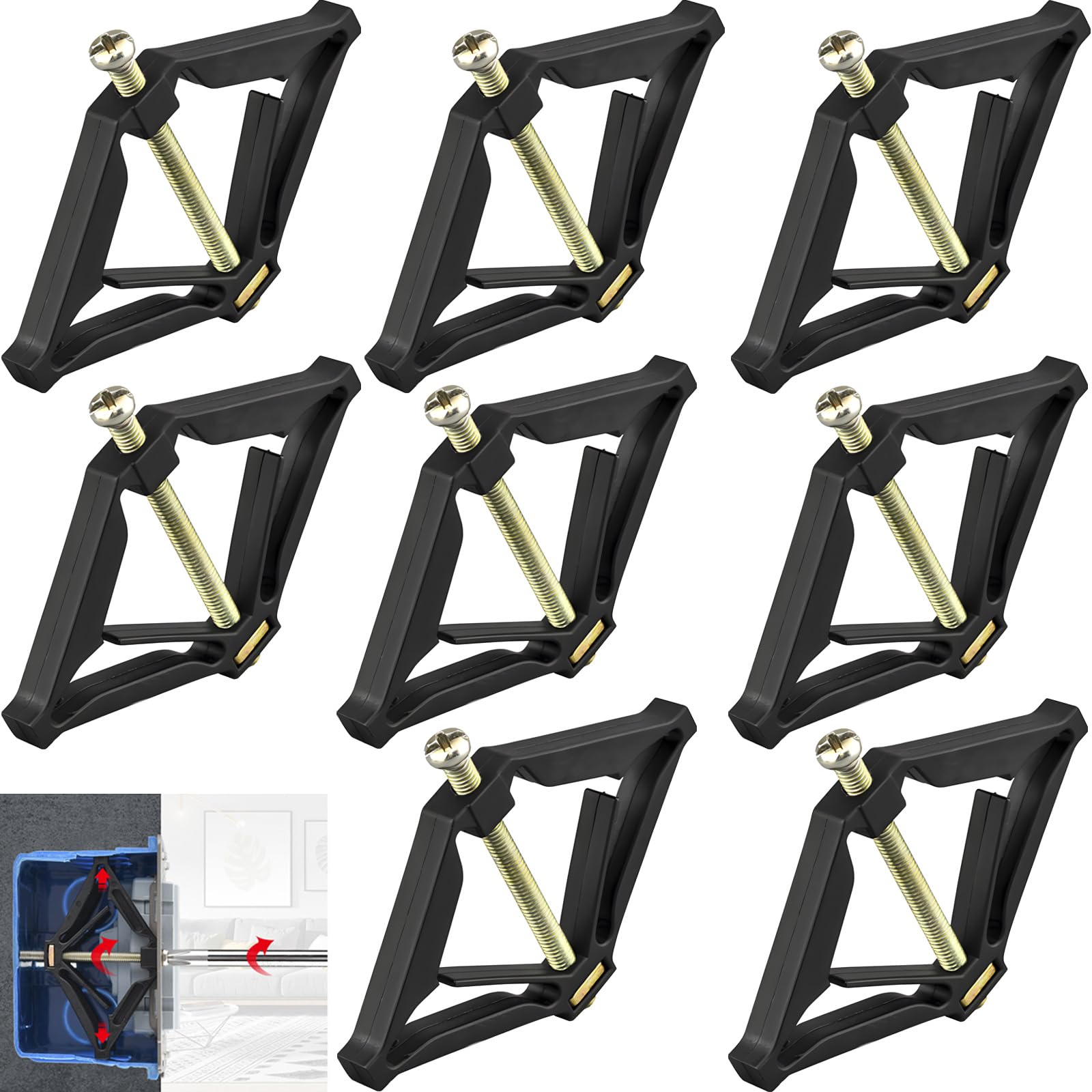 CTRICALVER 8 pcs 86mm Switch Cassette Repairman Support Rod Electrician Accessories, Wall Mount Switch Box Repair Tool