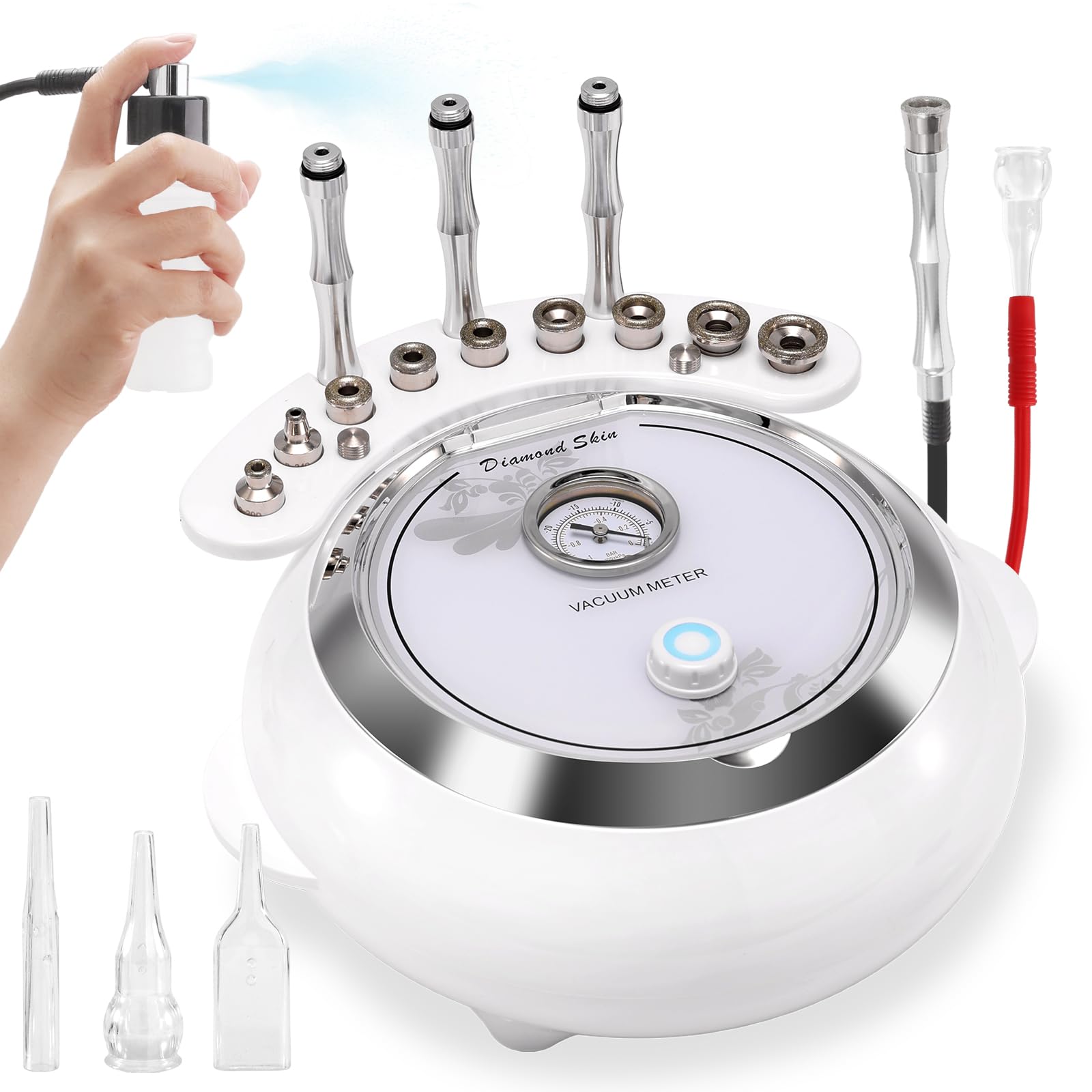 Photo 1 of **USED, DAMAGED** Diamond Microdermabrasion Machine, TopDirect 3 IN 1 Professional Dermabrasion Skincare Device for Adjustable Suction Facial Treatment (Suction Power: 0-68cmHg)