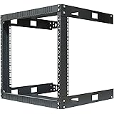 Kenuco 9U Wall Mount Open Frame Steel Network Equipment Rack 17.75 Inch Deep