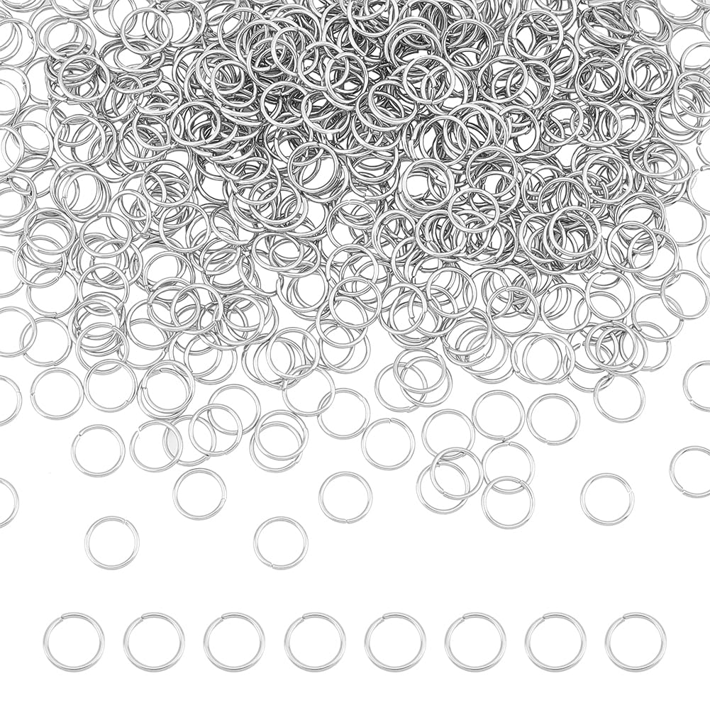 UNICRAFTALE 500pcs 10mm Jump Rings 18 Gauge Jump Rings Open Stainless Steel Round Jump Rings Jewelry Accessories for Bracelets Earrings Jewelry Making Repair
