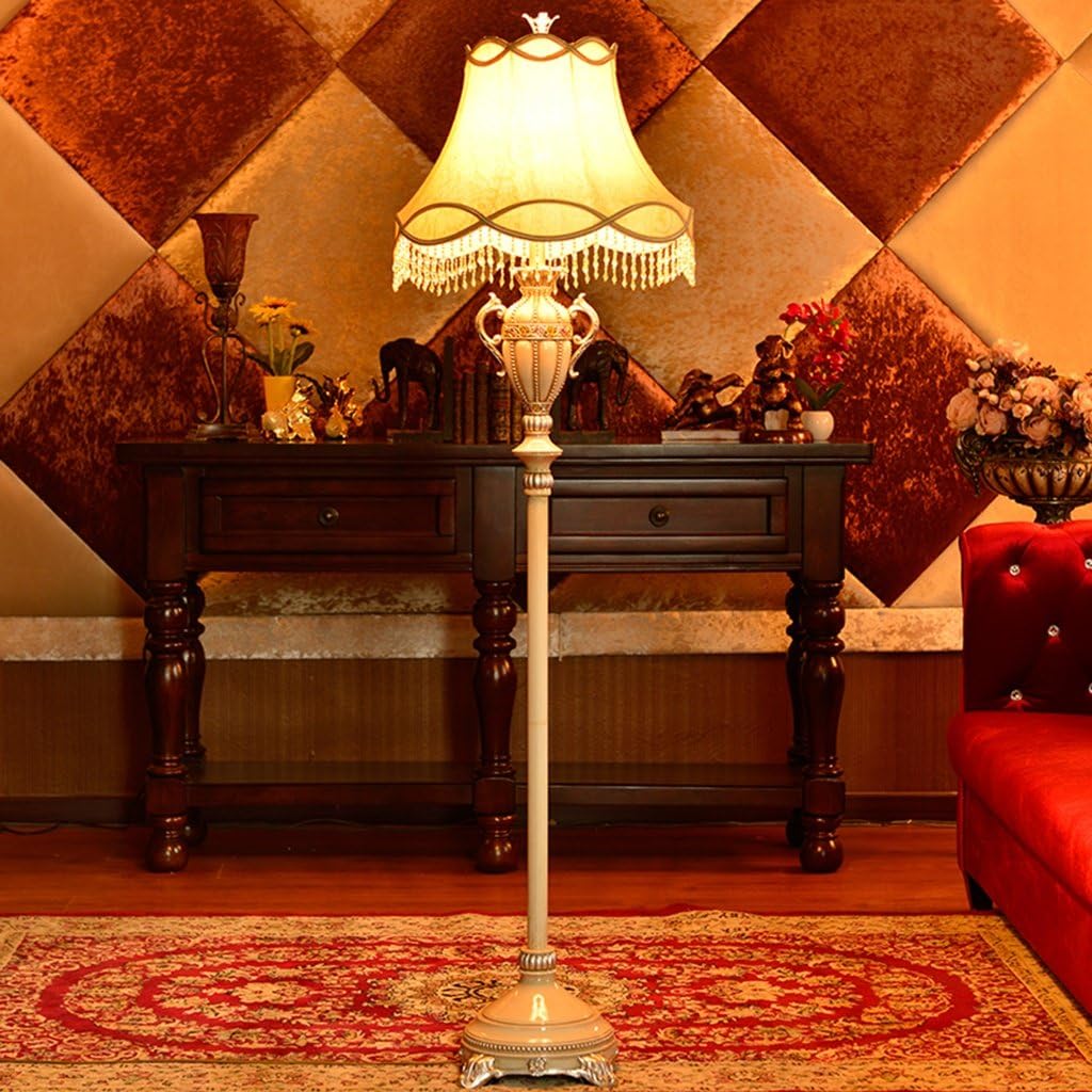 Floor Lamps Guo shop European Style Simple Lamps And Lanterns Living Room Bedroom Lights Study Lamp Pastoral Lights Ornaments E27 Light Mouth