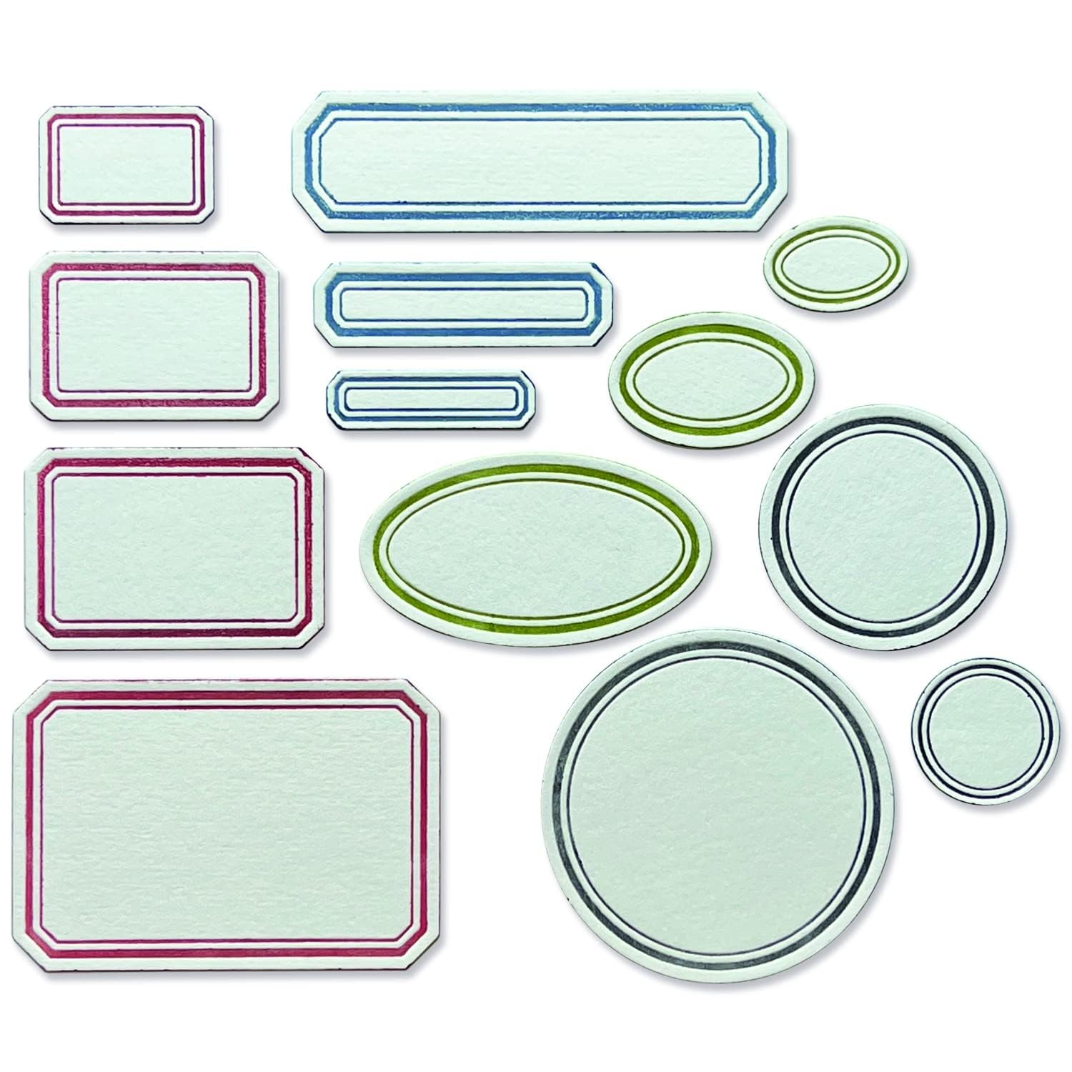 Sizzix Thinlits Die Set 13PK Vintage Labels by Tim Holtz | 665929 | Chapter 3 2022, Multicolor, One Size