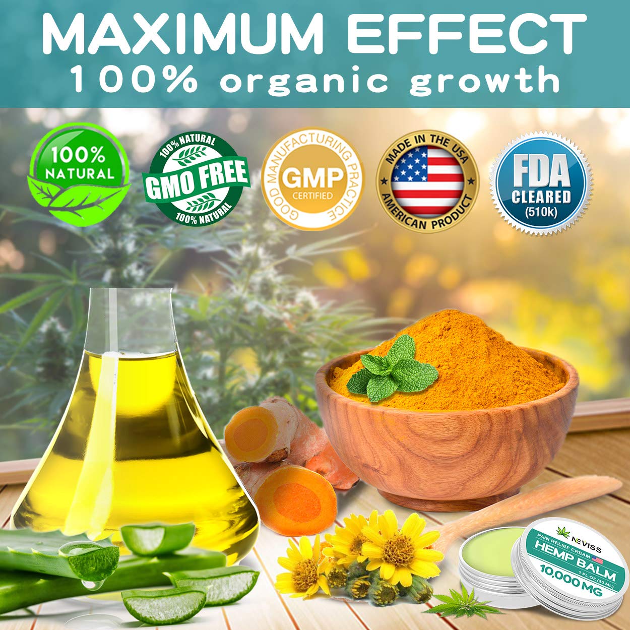 Organic Hemp Balm for Pain Relief 20000 MG (2 Pack), Natural Hemp Pain Relief Cream for Back, Knee, Neck, Nerve & Joint Pain - Premium Hemp Herbal Extract Balm for Inflammation & Sore Muscles