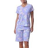 Karen Neuburger womens Short-sleeve Tee and Bermuda Short Pajama Set