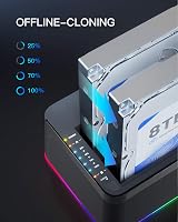 Inateck RGB Hard Drive Docking Station SA02003 USB 3.0 SATA Clone 2.5 3.5 HDD view 5
