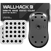 Wallhack UHMW-PE Dot Silent Mouse Skates, Universal Fit, Black | Premium Universal Mouse Skate, Ultra-Smooth Glide On Cloth &