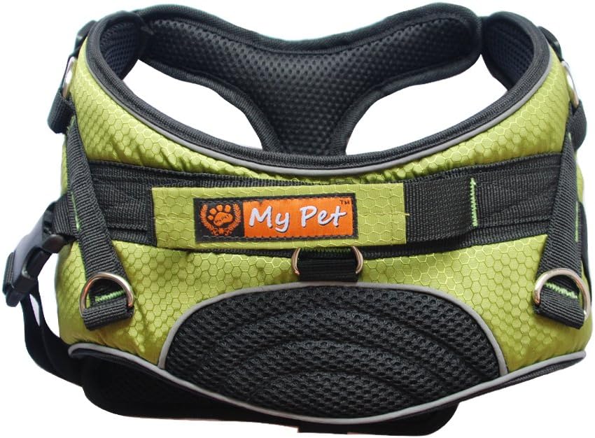 BLACKDOGGY Reflective Nylon Professional Big Dog Harness Adjustable Large Pet Body Harness Vest Collar Outdoor Training Harnesses Premium Quality Chest Straps No-Pull Effect(Medium)