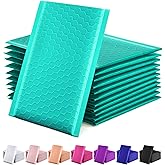 GSSSUSA Bubble Mailers 4x8 Inch 50 Pack Padded Envelopes Usable Size 4x7 Inch Shipping Envelopes Self Seal Small Packaging Shipping Bags for Mailing Jewelry, Small Business, Teal