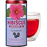 The Republic of Tea, Hibiscus Blueberry Superflower Herbal Tea, 36 Tea Bag Tin