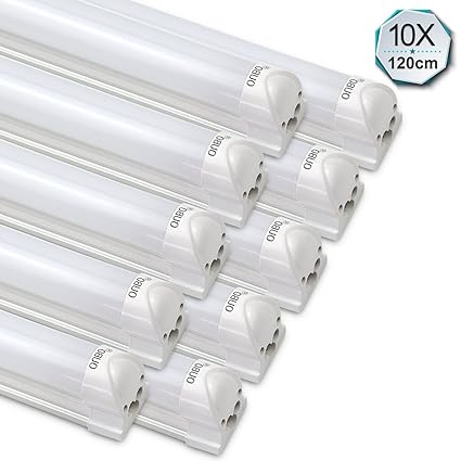 [10er Pack zum Sparpreis] OUBO LED Leuchtstoffröhre komplett 120CM LED Tube T8 Röhre Leuchtstofflampe mit Fassung, 18 Watt, 2