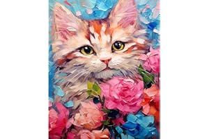 Arttoplus Cat Paint by Numbers Kit for Adults-Cat Paint by Numbers Kits for Adults Canvas,Cat Adult Paint by Numbers for Gift Home Wall Decor(16x20inch)