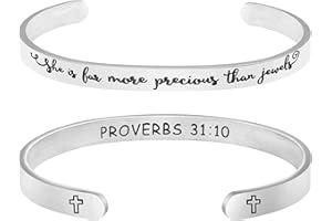 MEMGIFT 𝐂𝐡𝐫𝐢𝐬𝐭𝐢𝐚𝐧 𝐁𝐫𝐚𝐜𝐞𝐥𝐞𝐭𝐬 for 𝐖𝐨𝐦𝐞𝐧 Inspirational Gifts Bible Verse Religious Faith Jewelry Cuff Bracelet Mothers Day Christmas Birthday Jewelry for Her Mother Daughter