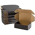 Sodissa 6x4x2 Inches Shipping Boxes Pack of 25, Packaging Corrugated Cardboard Mailer Boxes for Small Bussiness, Black