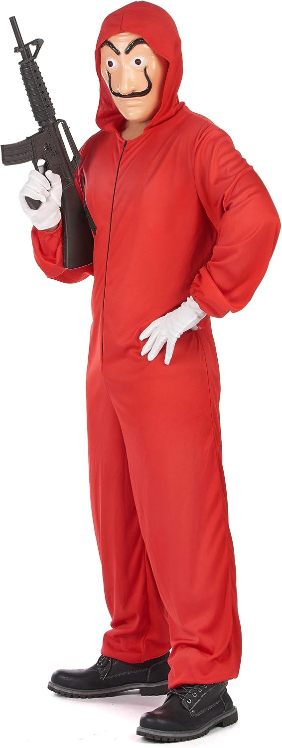 Rogue Toi Adult Red Robber Jumpsuit Costume - Red - S/M (160-175 cm), S-M - Image 3