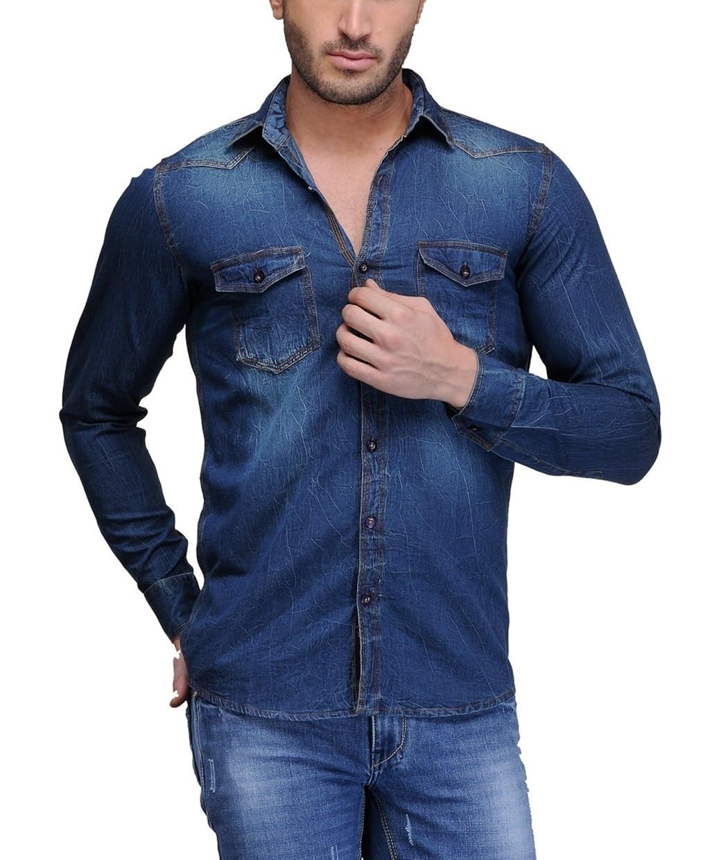 feed up men's denim shirt