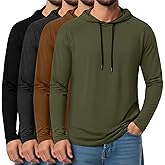 August Alley 4 Pack Mens Big and Tall Hoodies Sweatshirt Long Raglan Sleeve Casual Pullover Drawstring Workout Athletic Shirt