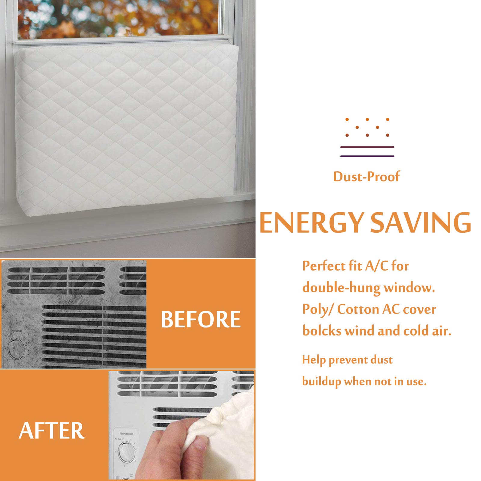 Foozet Indoor Air Conditioner Cover Double Insulation, Medium Beige