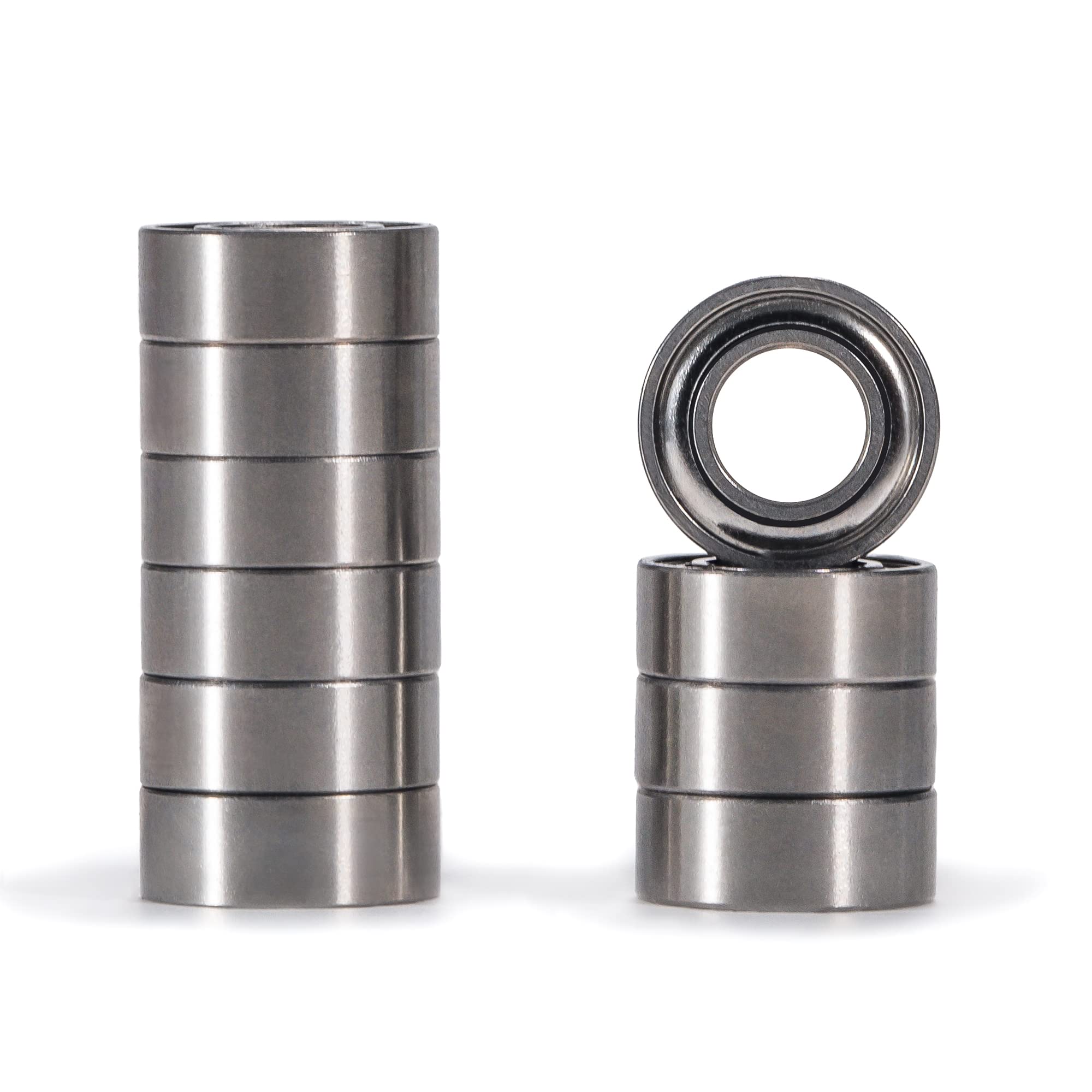 XIKE 10 Pcs MR85ZZ Mini Ball Bearings 5x8x2.5mm, Bearing Steel and Double Metal Seals, Pre-lubrication, MR85-2Z Deep Groove Ball Bearing with Shields.