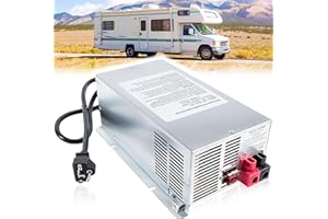E-COWLBOY WF-9875 75 Amp Power Converter Deck Mount Charger WF-9875-AD-CB Replacement for RV Trailer Camper Car Boat WF-9800 Series Power WF-9875-MBA WF-9875-LIS Three-stage Converter Charger 13.2-14.6V DC
