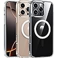FNTCASE for iPhone 16 Pro-Max Case: Magnetic Military Grade Drop Protection Anti Yellowing Cell Phone Cover - Rugged Shockproof Protective Bumper Transparent Cases(Clear)