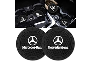 Generic Car Cup Holder Coaster for Mercedes-Benz A-Class C-Class CLA CLS AMG GLC GLE GLS Recessed Silicone Non-Slip Car Interior Accessories Drink Coaster 2.76in 2PC Black