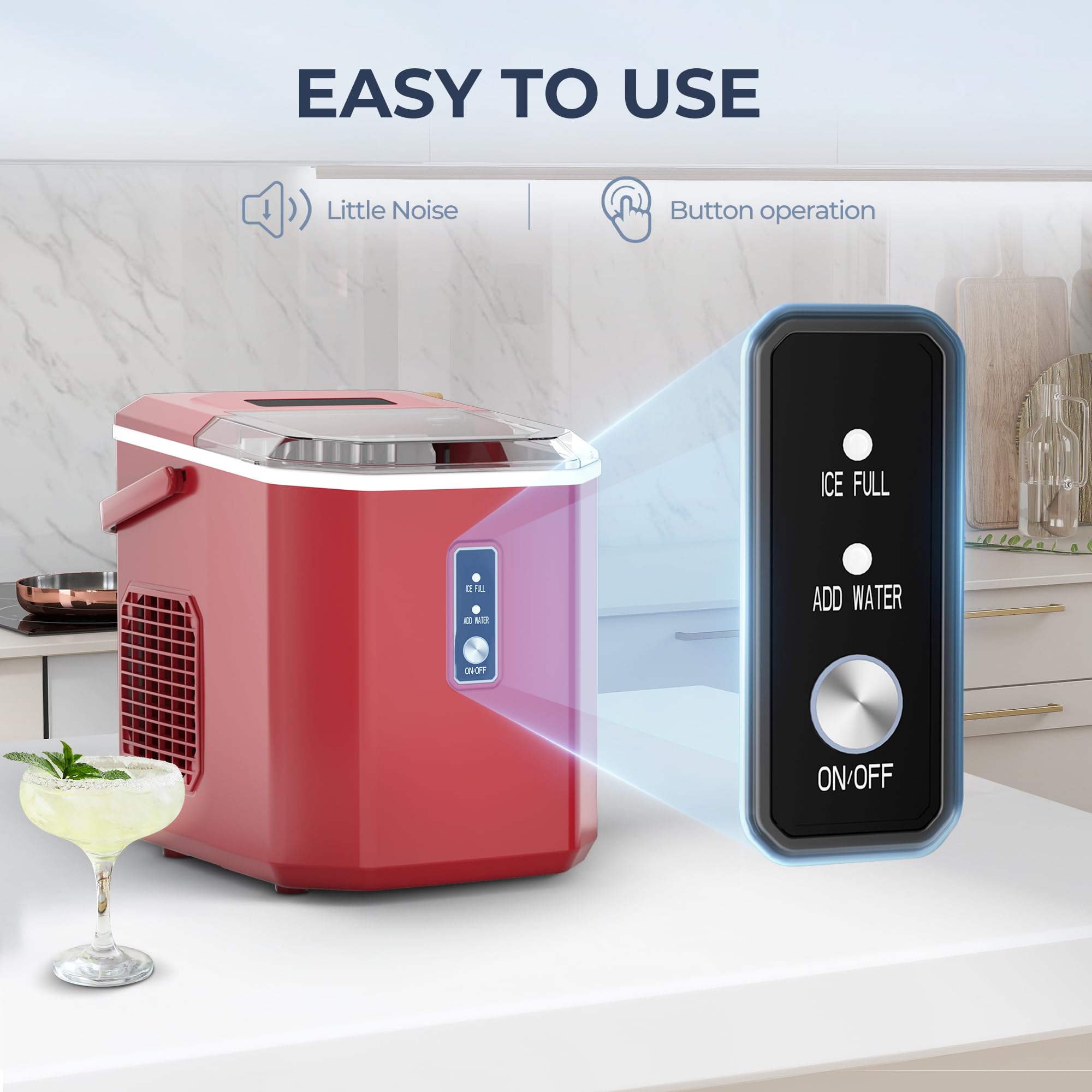 Euhomy Portable Countertop Ice Maker - 9 Cubes in 6
