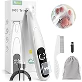 PAPMINI Dog Paw Trimmer with LED Light - Quiet 35dB Electric Dog Grooming Clippers Shaver for Paws, Eyes, Ears, Feet and Face